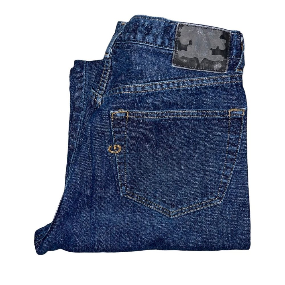 Vintage Guess Jeans Mens 34 30 Studded Straight Leg Dark Wash 5 Pocket Blue
